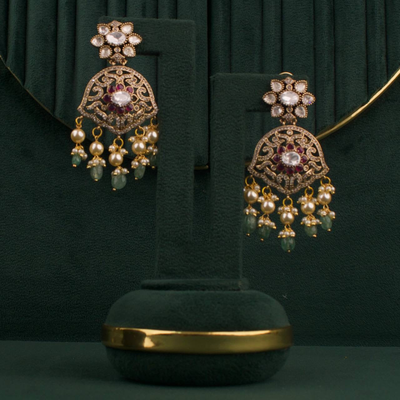 Two-Step Diamond Victorian Necklace Set