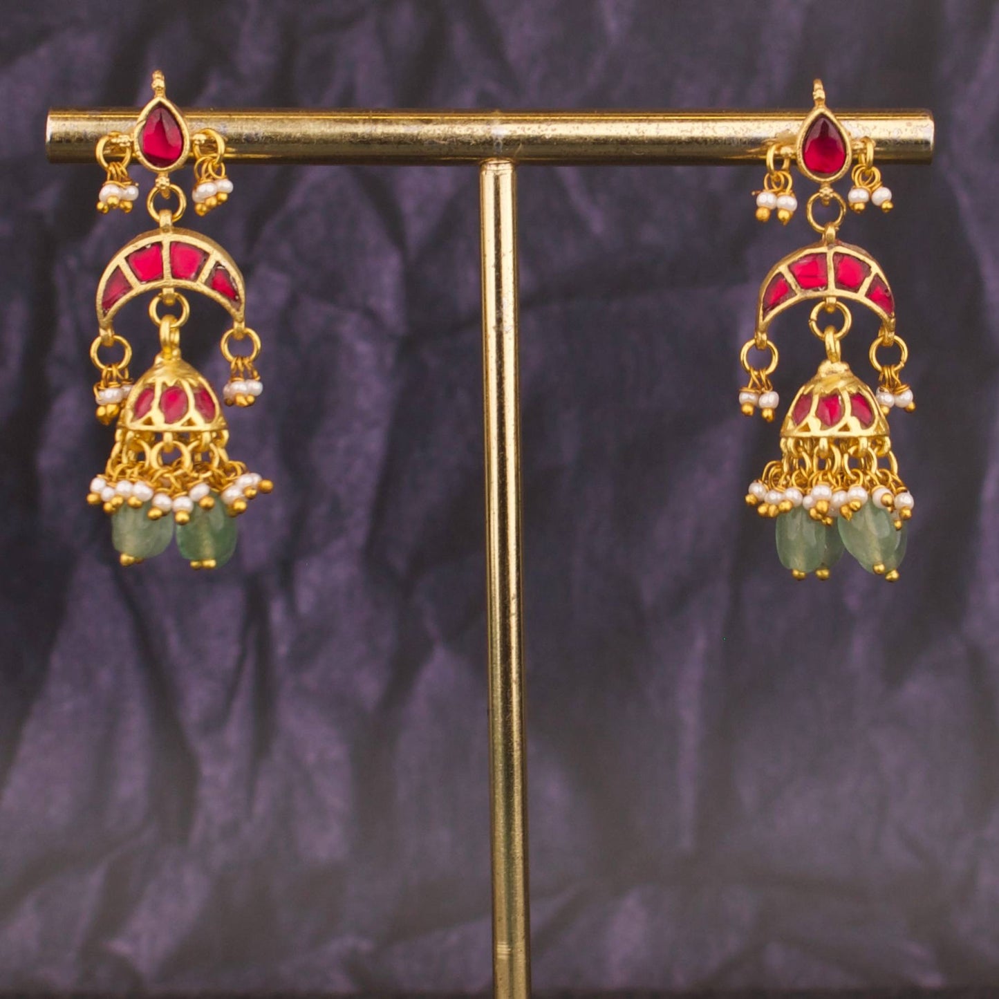 Timeless Jadau Kundan Step By Step Jhumki Earrings