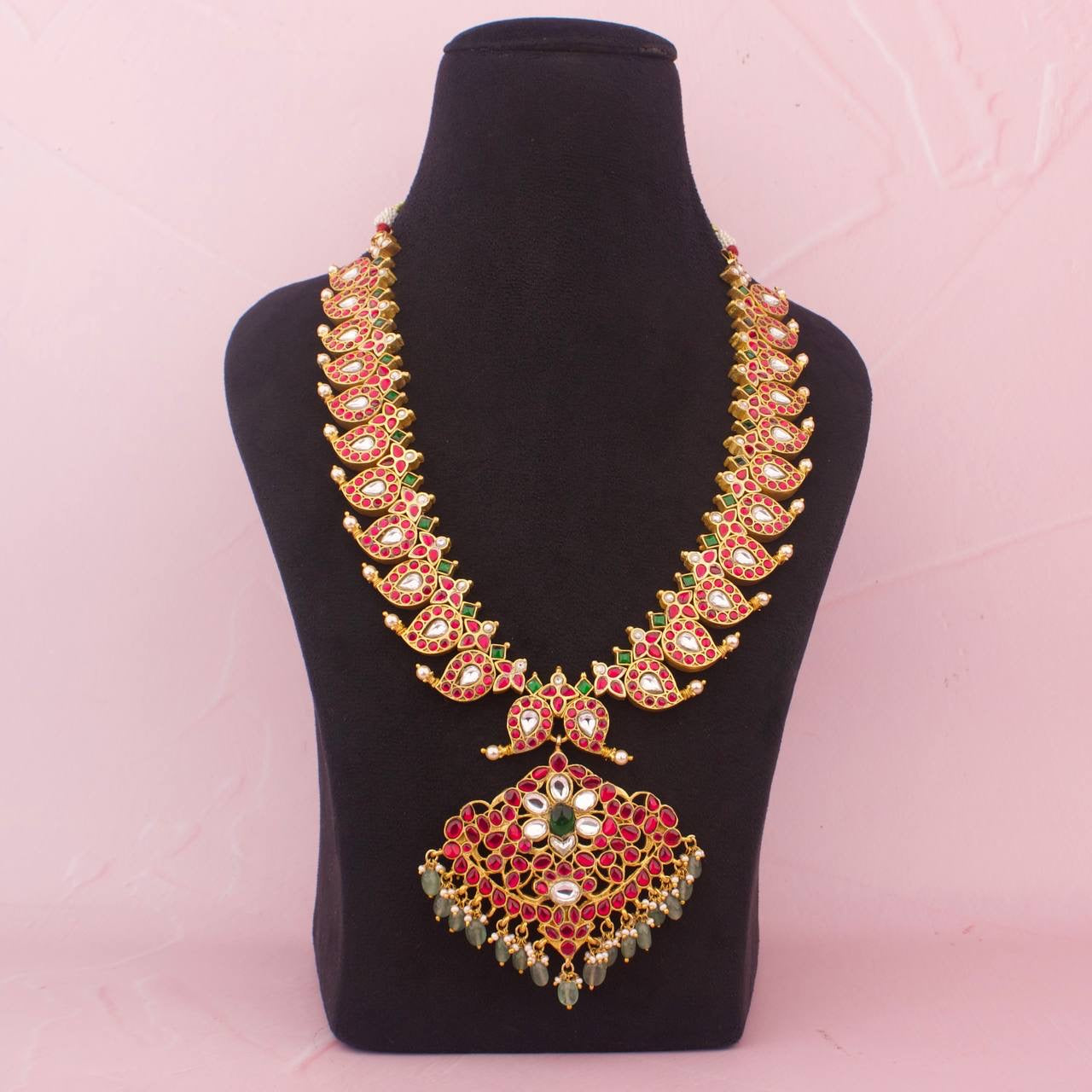 Traditional Reversible 2 in 1 Jadau Kundan Mango Mala