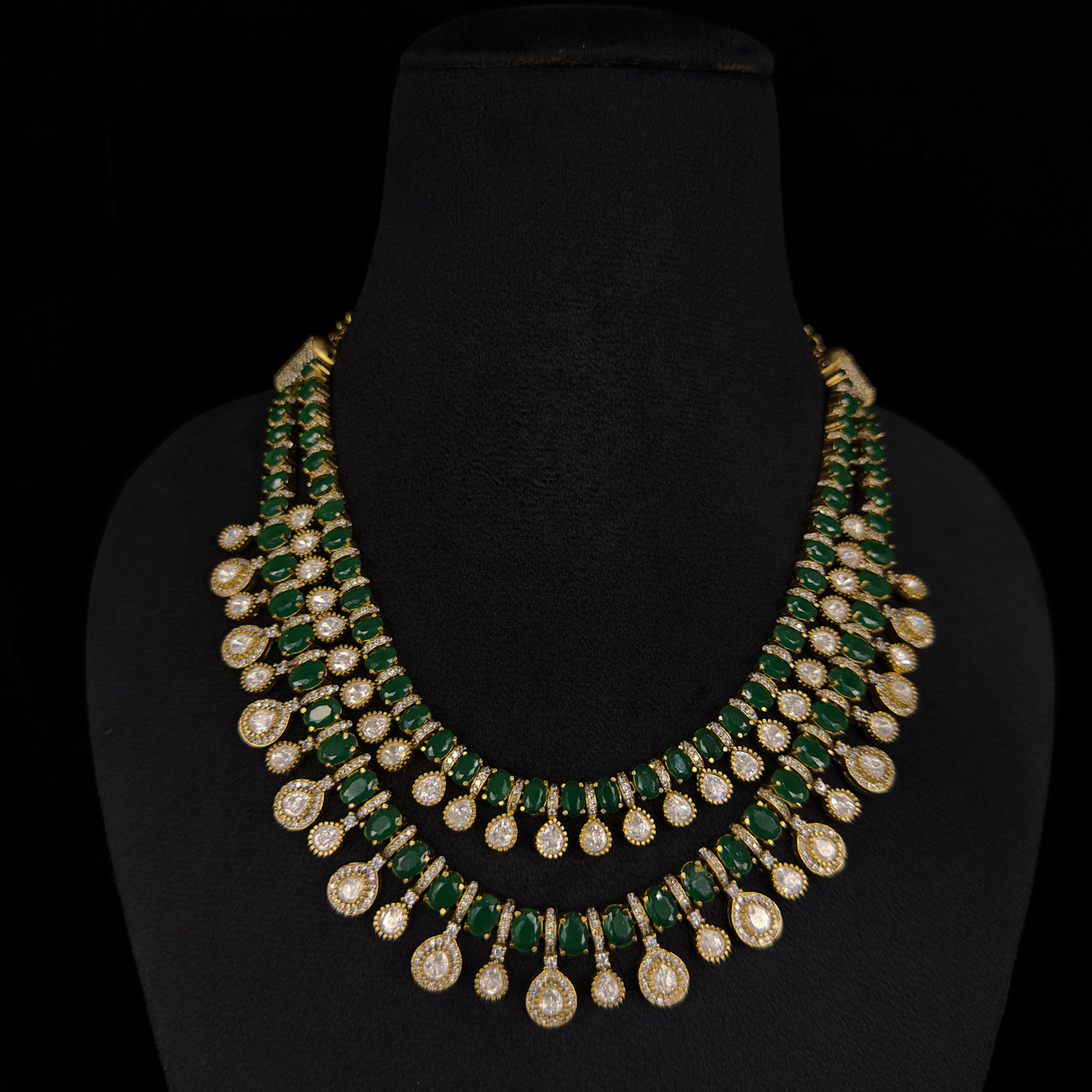 Gorgeous Two-Step Victorian Necklace with drop earrings