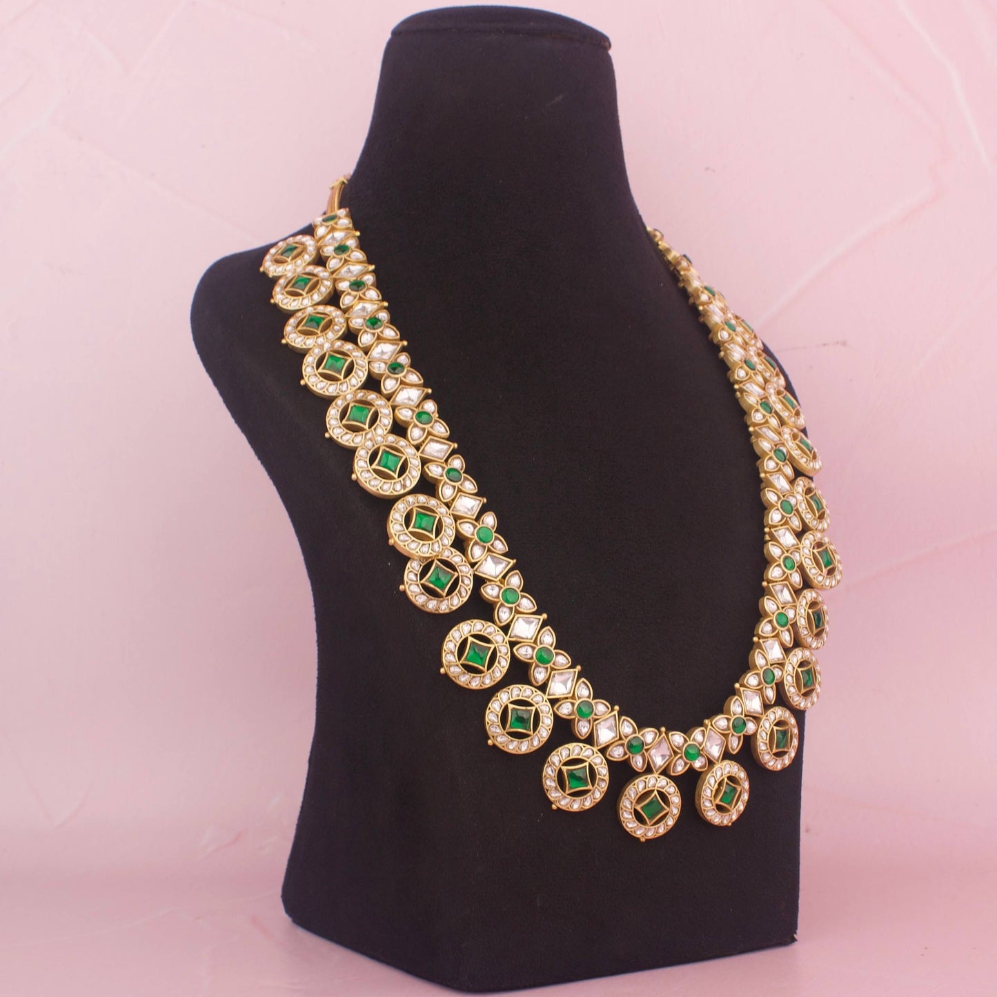 Bridal Jadau Kundan Long Bottumala With Matching Earrings