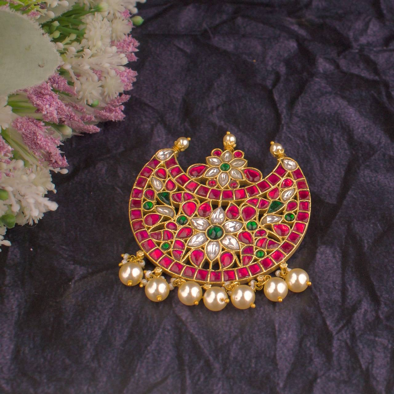 Chand & Floral Design Jadau Kundan Pendant