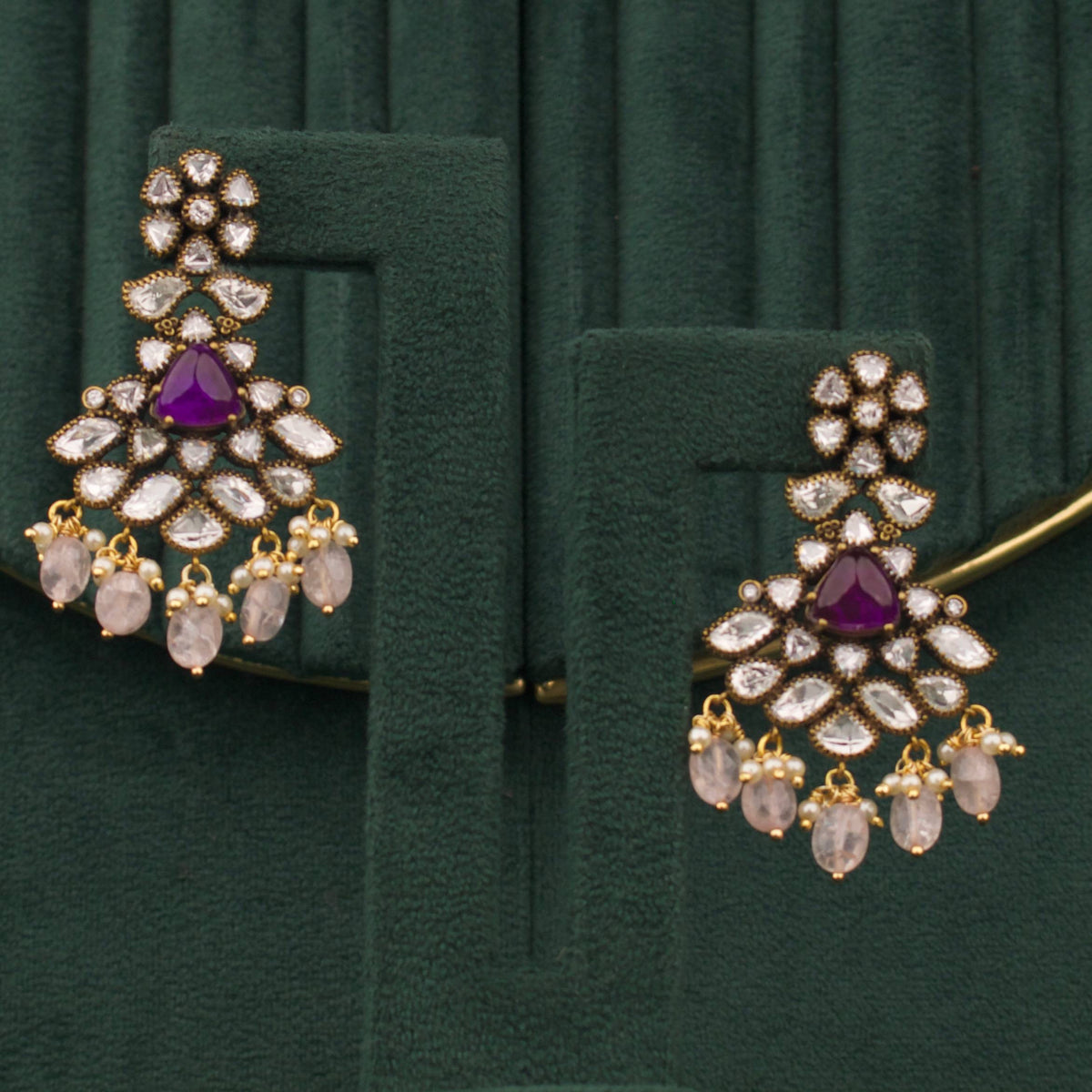 Designer Victorian Earrings With Hangings
