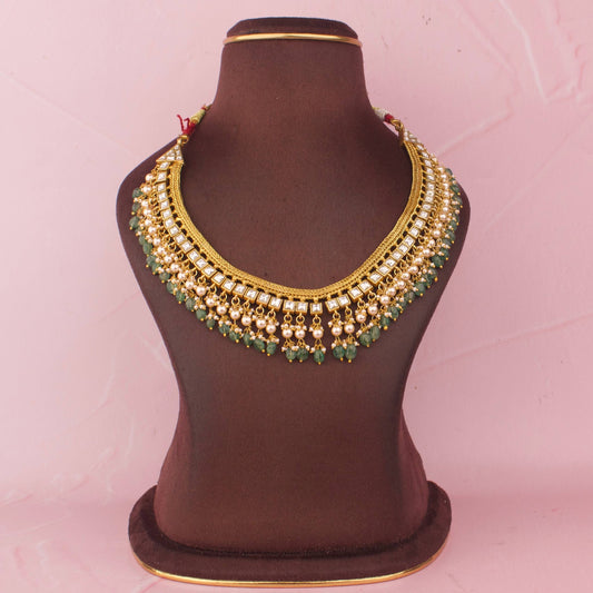 Gold Inspired Reversible 2 in 1 Jadau Kundan Necklace