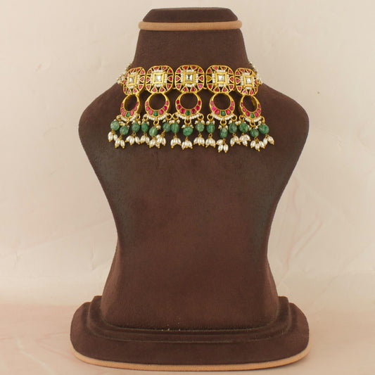 Chandbali Design Jadau Kundan Beads Choker