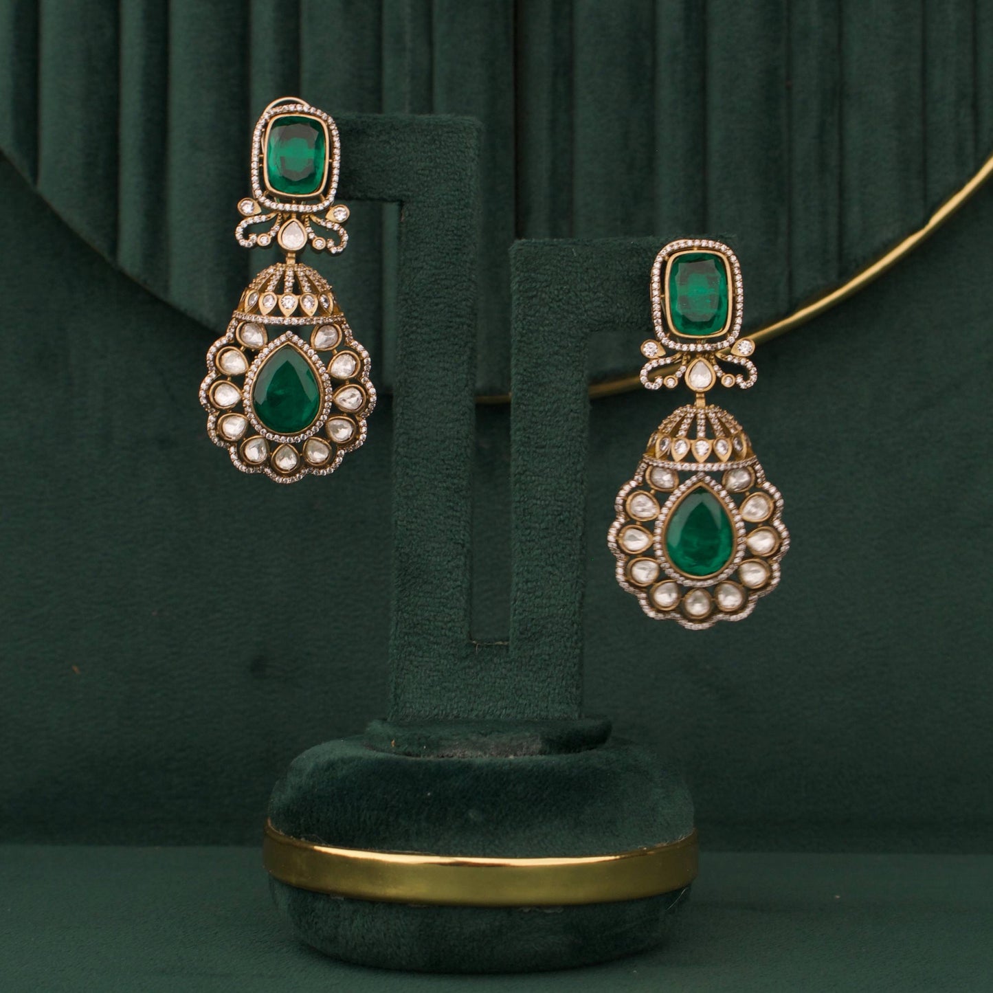 Sabyasachi Inspired Royal Polki Layer Haram With Earrings