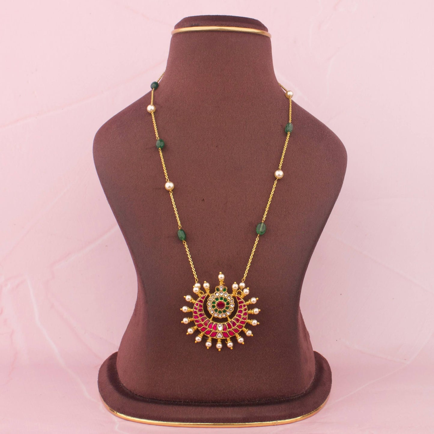 Elegant Temple Pendant Chain Necklace