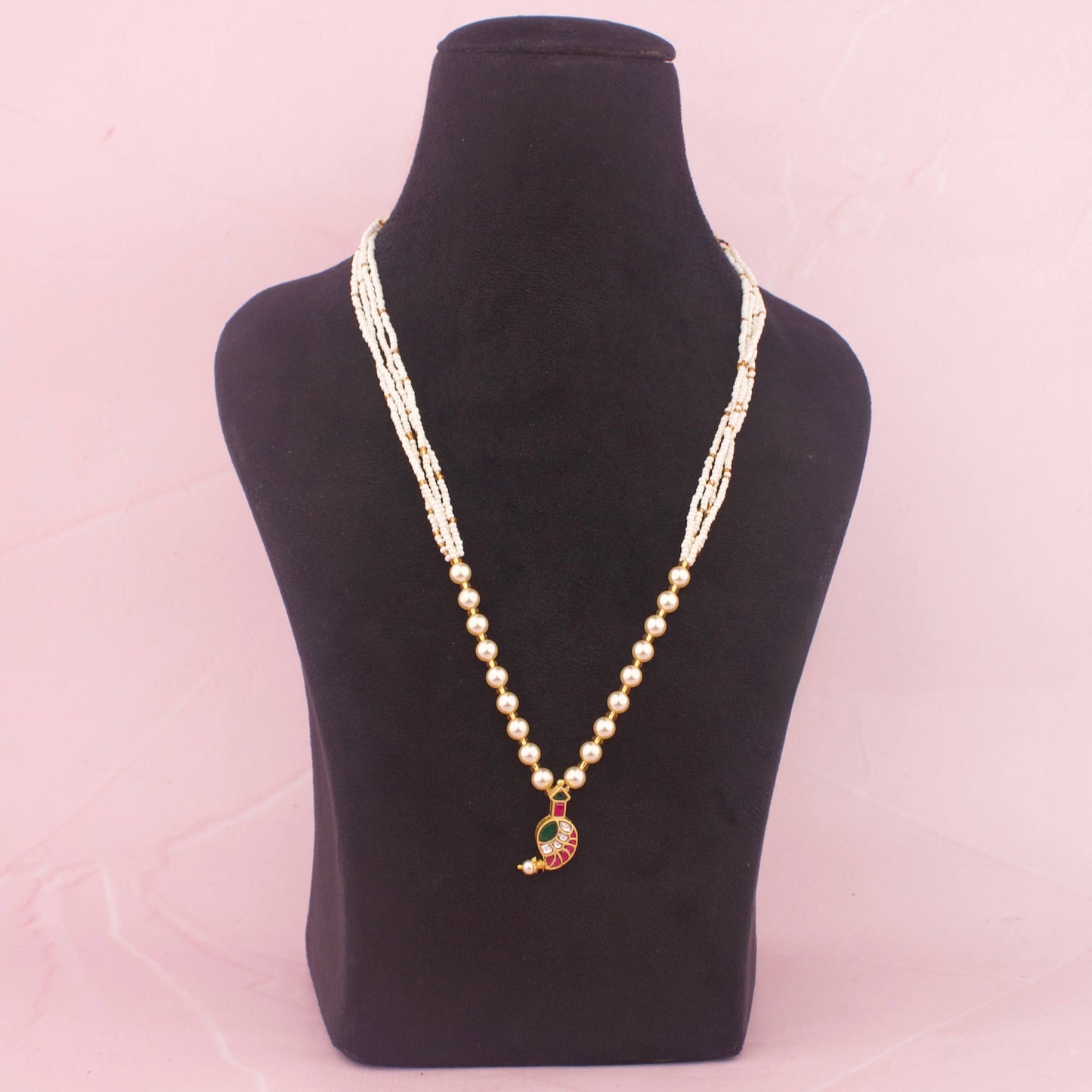 Elegant Jadau Kundan Pearl Mala
