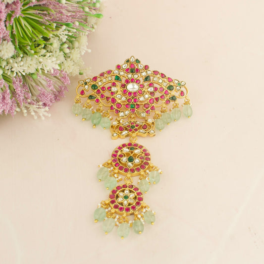 Majestic Jadau Kundan Locket + Hairpin