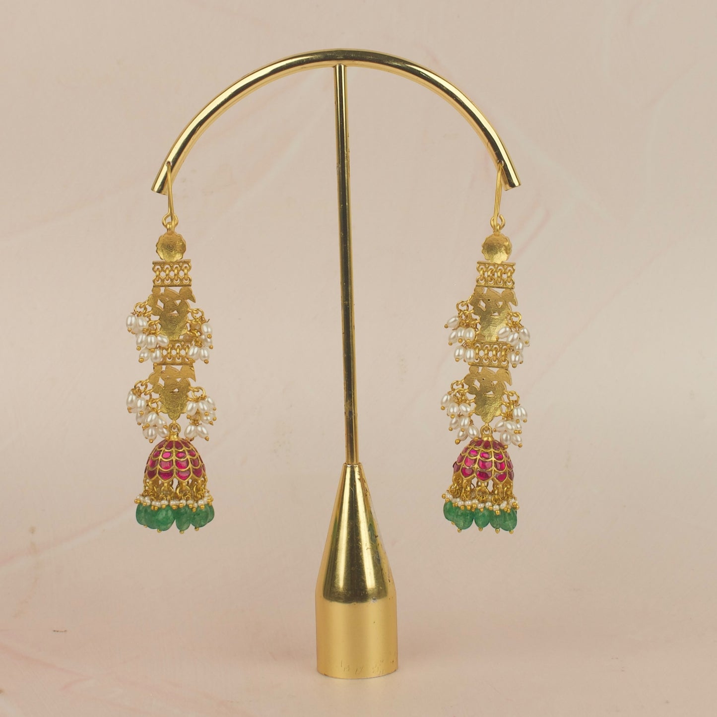 Grand Royal Splendor Big Jadau Kundan Hanging Jhumka Earrings