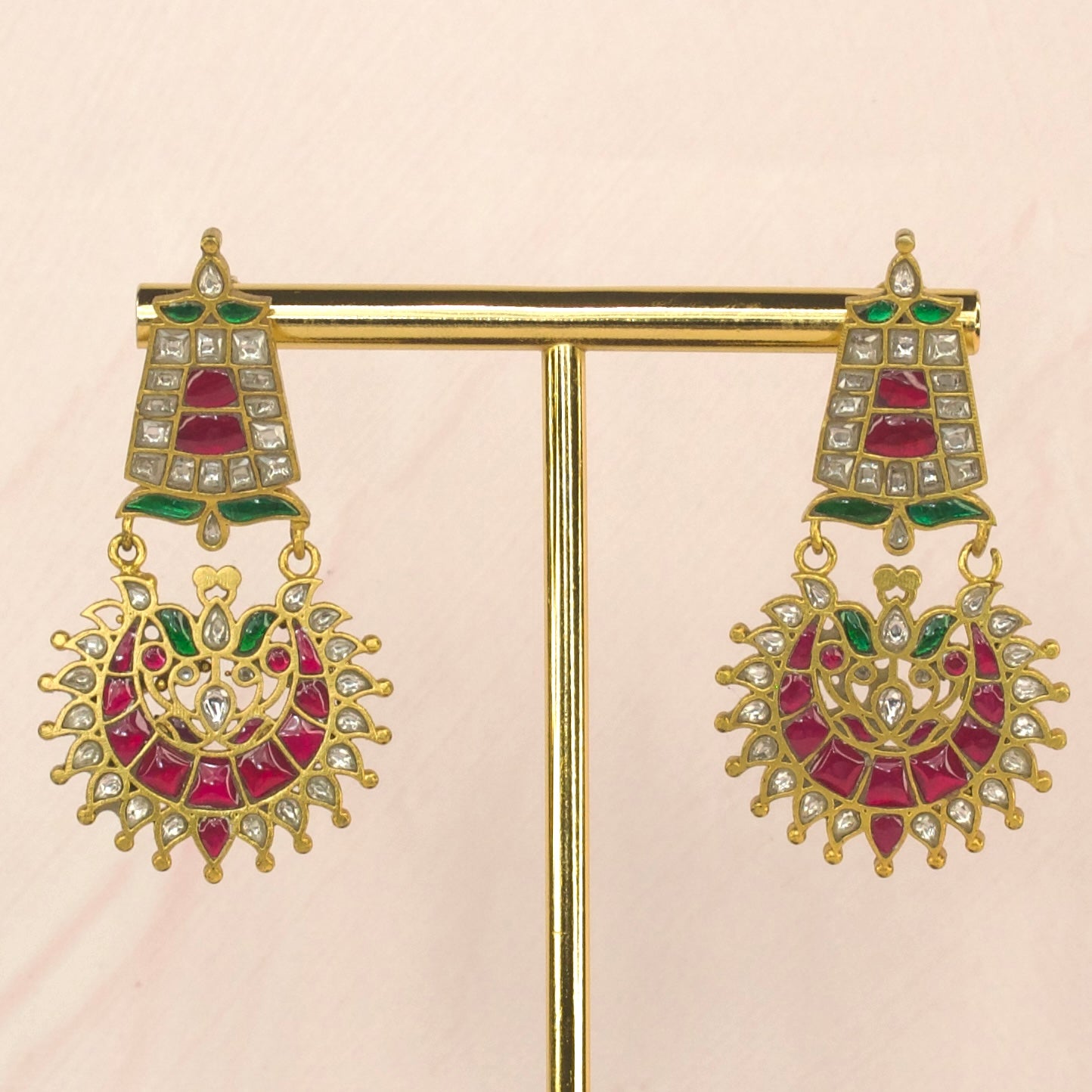 Divine Jadau Kundan Chandbali Earrings