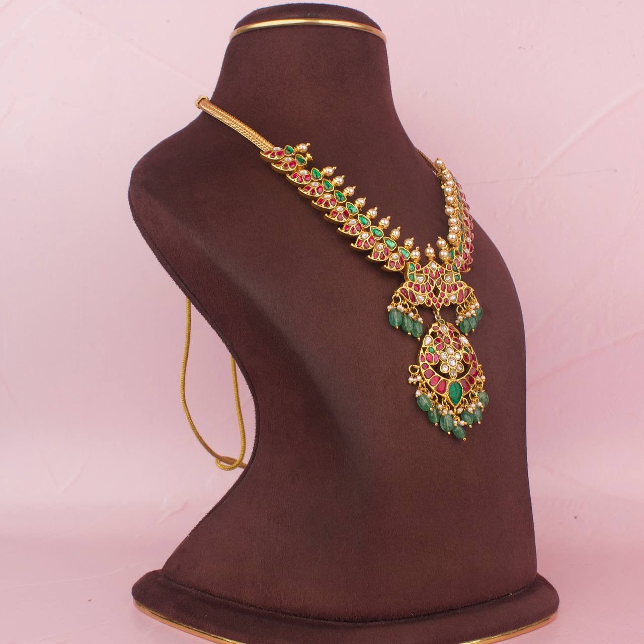 Heritage Gold Style Jadau Kundan Nantad Chain Necklace