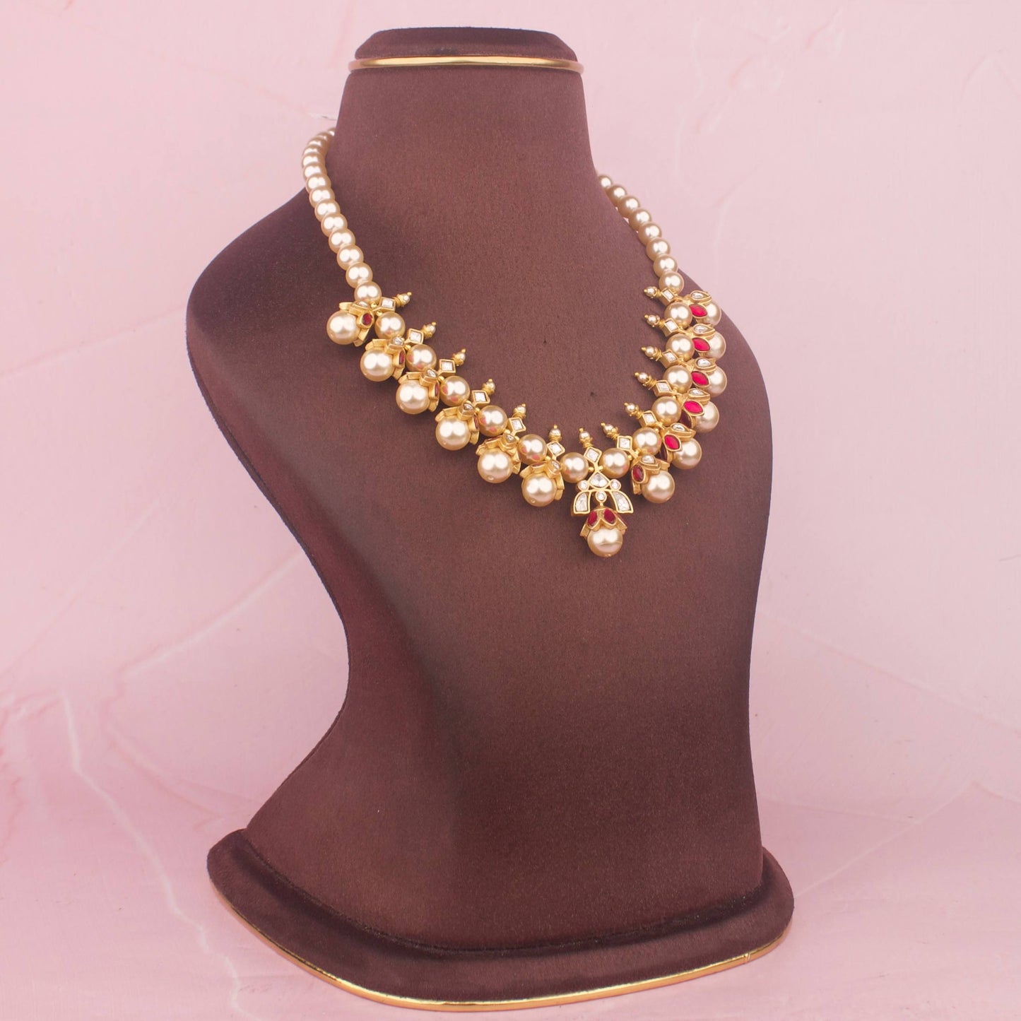 Fresh Water Pearls Mala With Matching Earrings