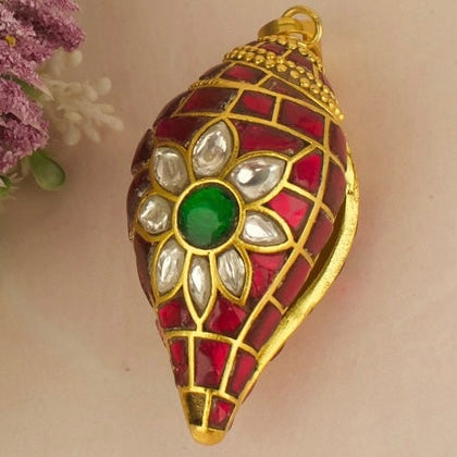 Exquisite Shank Design Jadau Kundan Locket