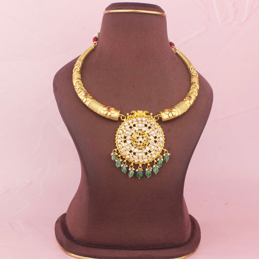 Polki Pendant Nakshi Kanti Necklace