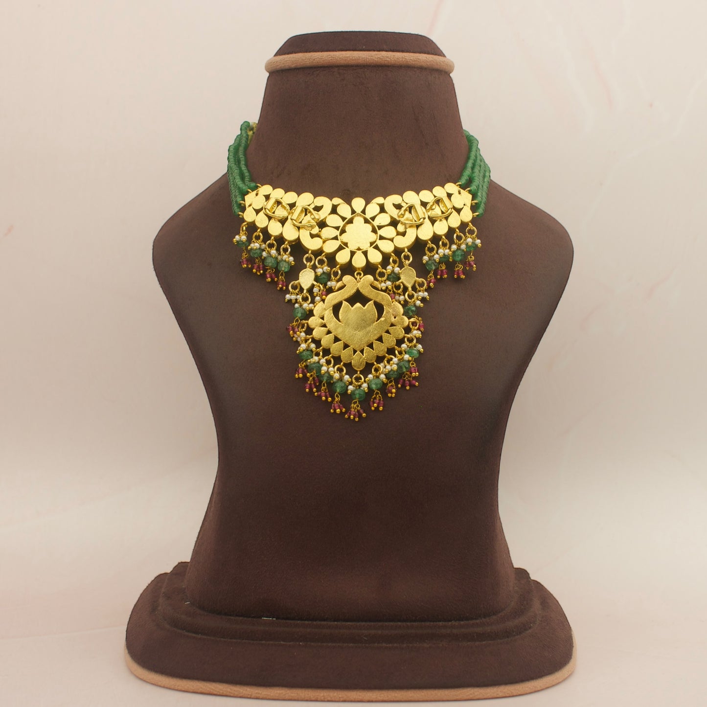 Opulent Jadau Kundan Choker with Ruby and Emerald Detailing