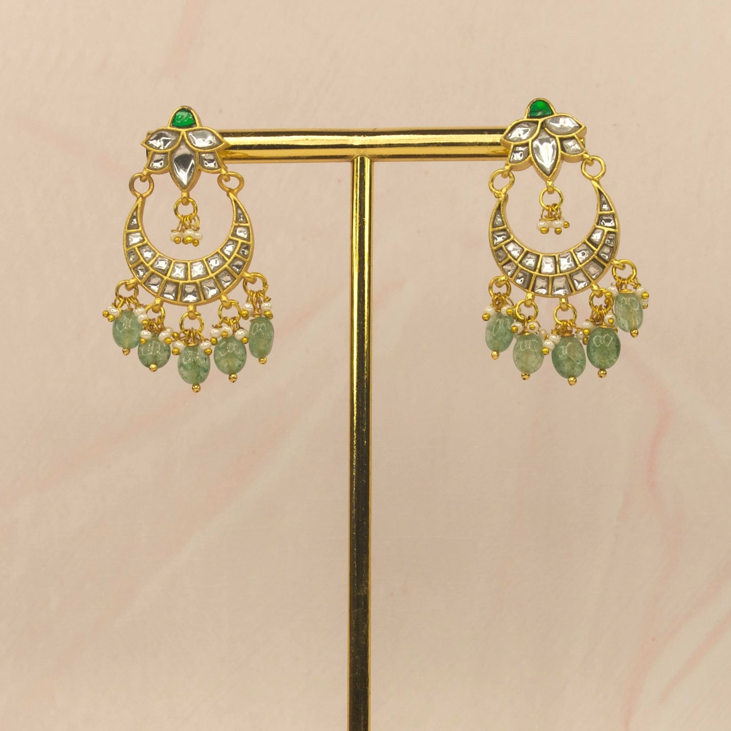 Ethnic Jadau Kundan Chandbali Earrings