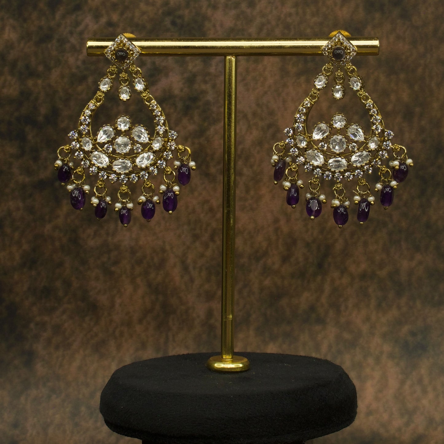 Victorian Chandbali Polki Earrings