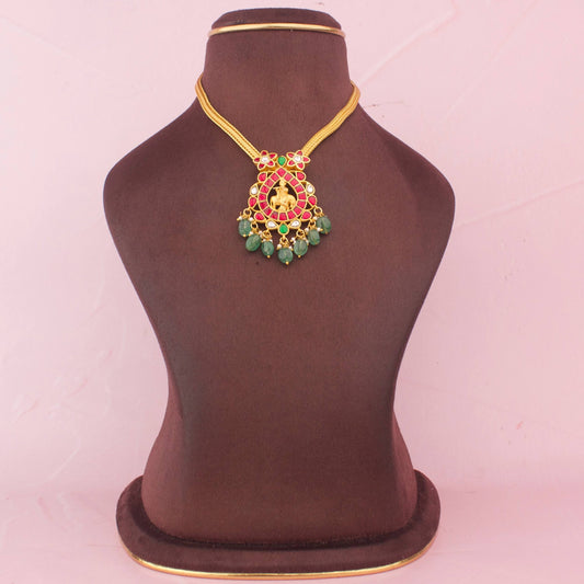 Elegant Jadau Kundan Lord Krishna Chain Necklace