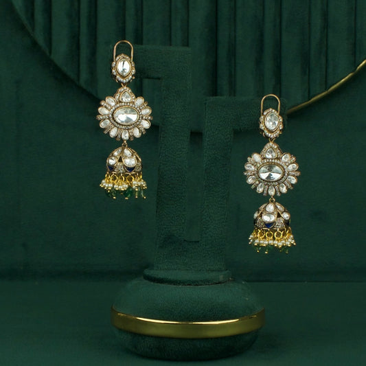 Opulent Polki Kundan Hanging Earrings