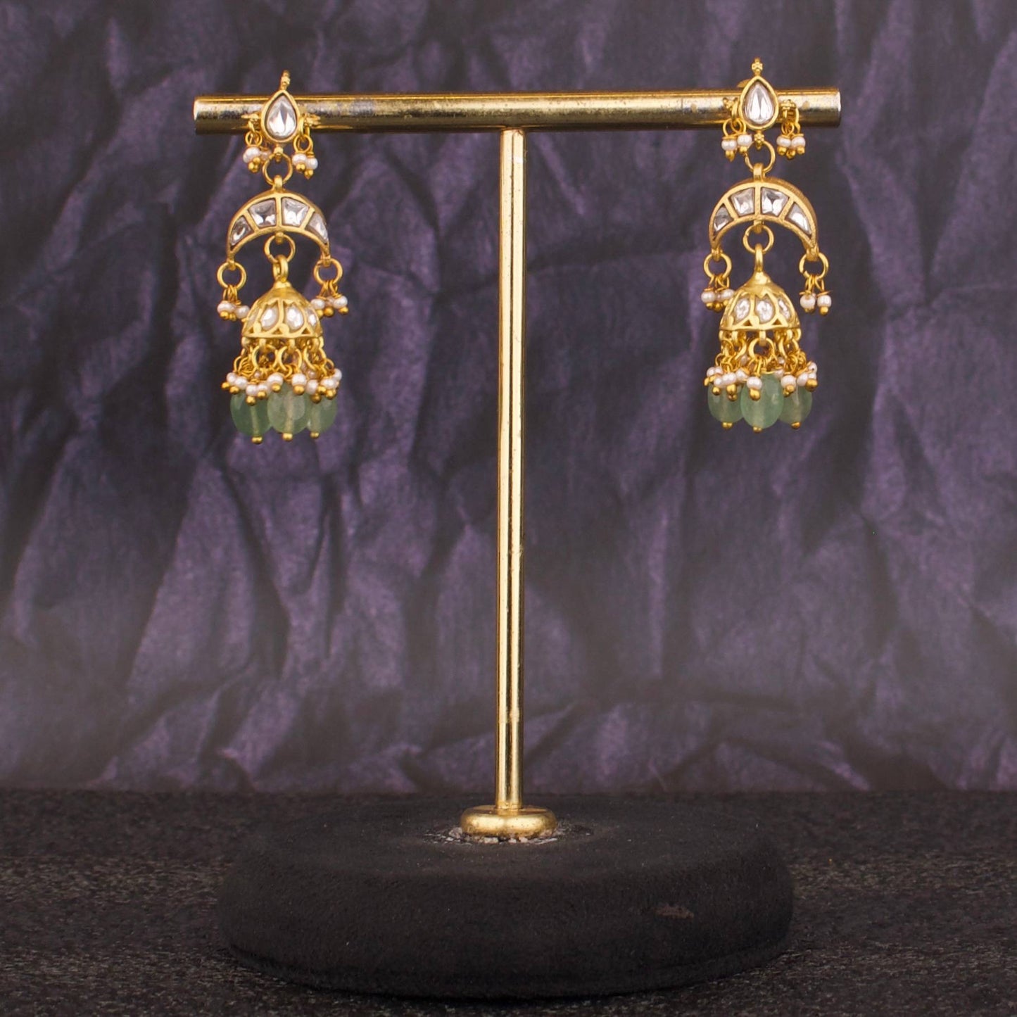 Timeless Jadau Kundan Step By Step Jhumki Earrings