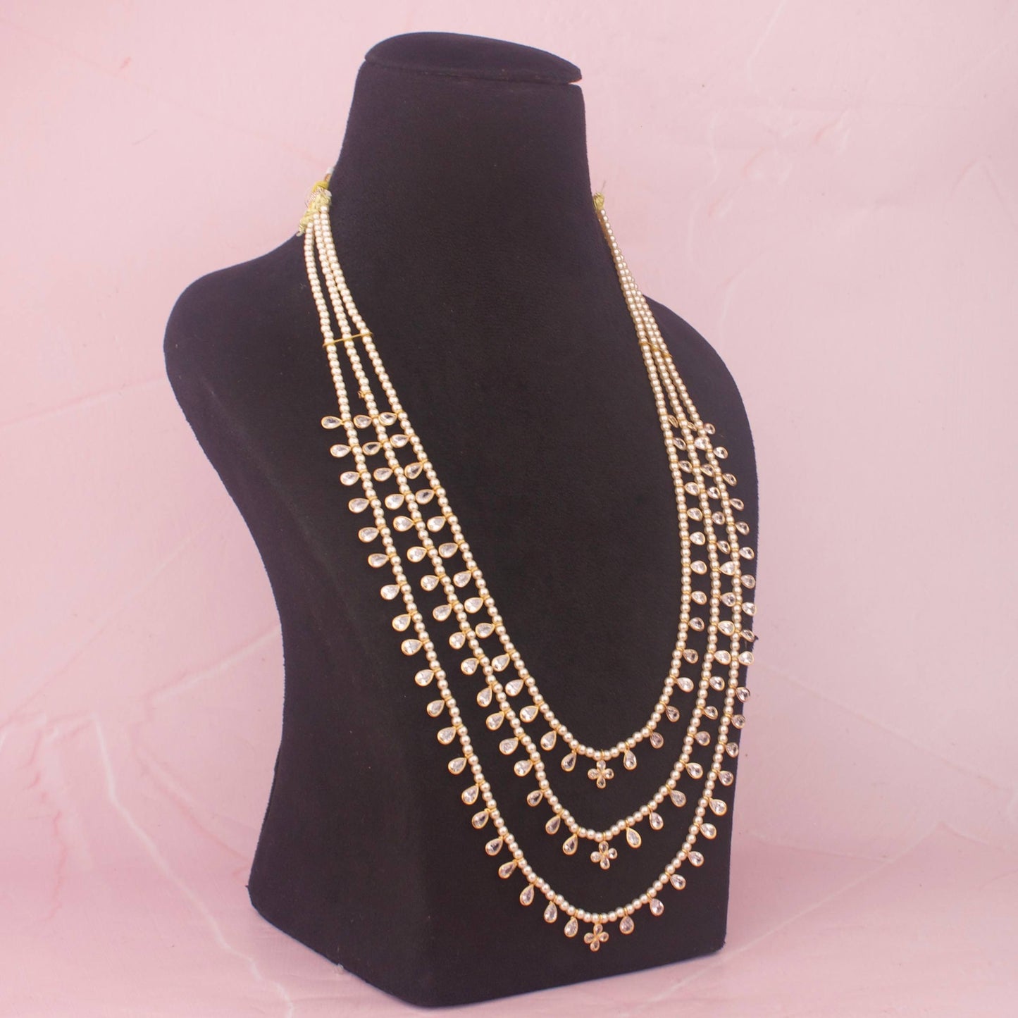 Elegant Multi Layer Bead Kundan Pearl Necklace