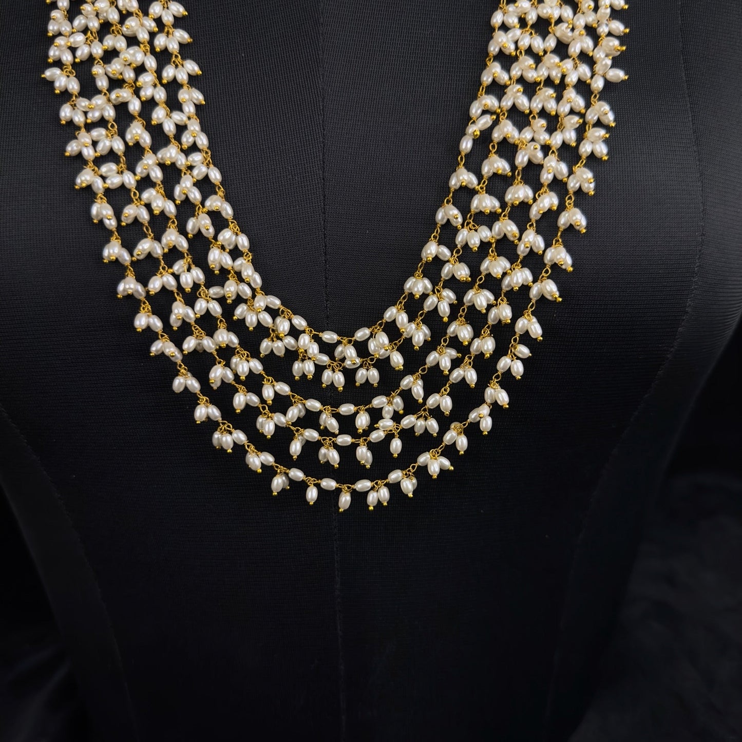 Elegant Jadau Long Pearl Mala