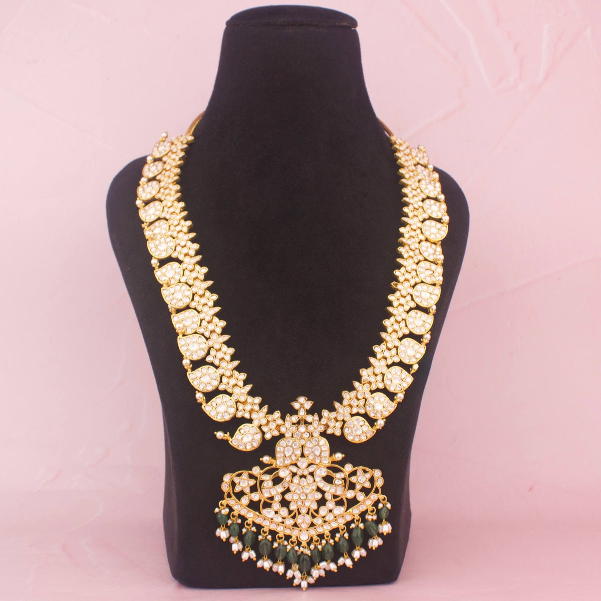 Bridal Moissanite Mango Haram With Strawberry Beads