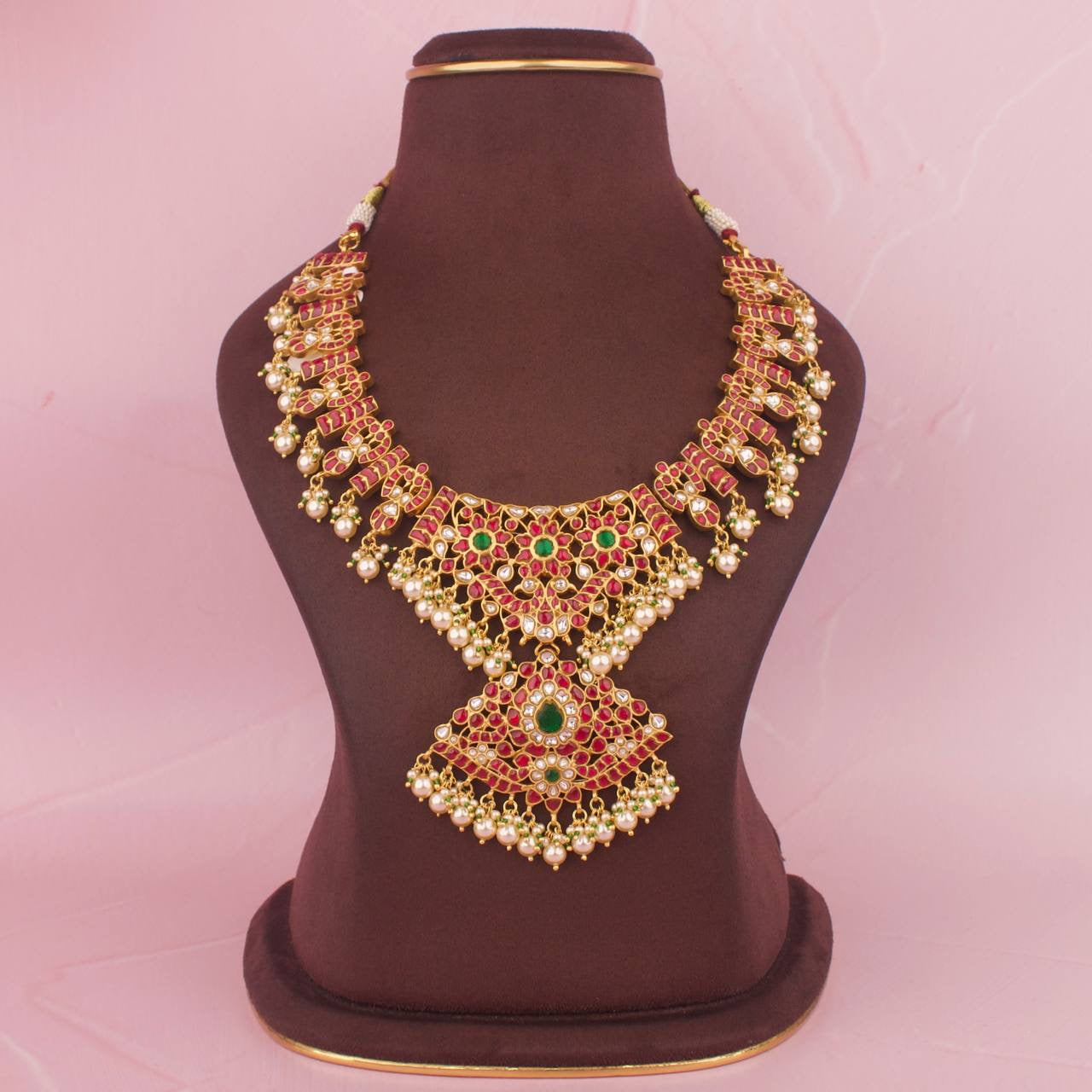 Traditional Kundan Necklace Made In Pure 925 Silver Gold Plating