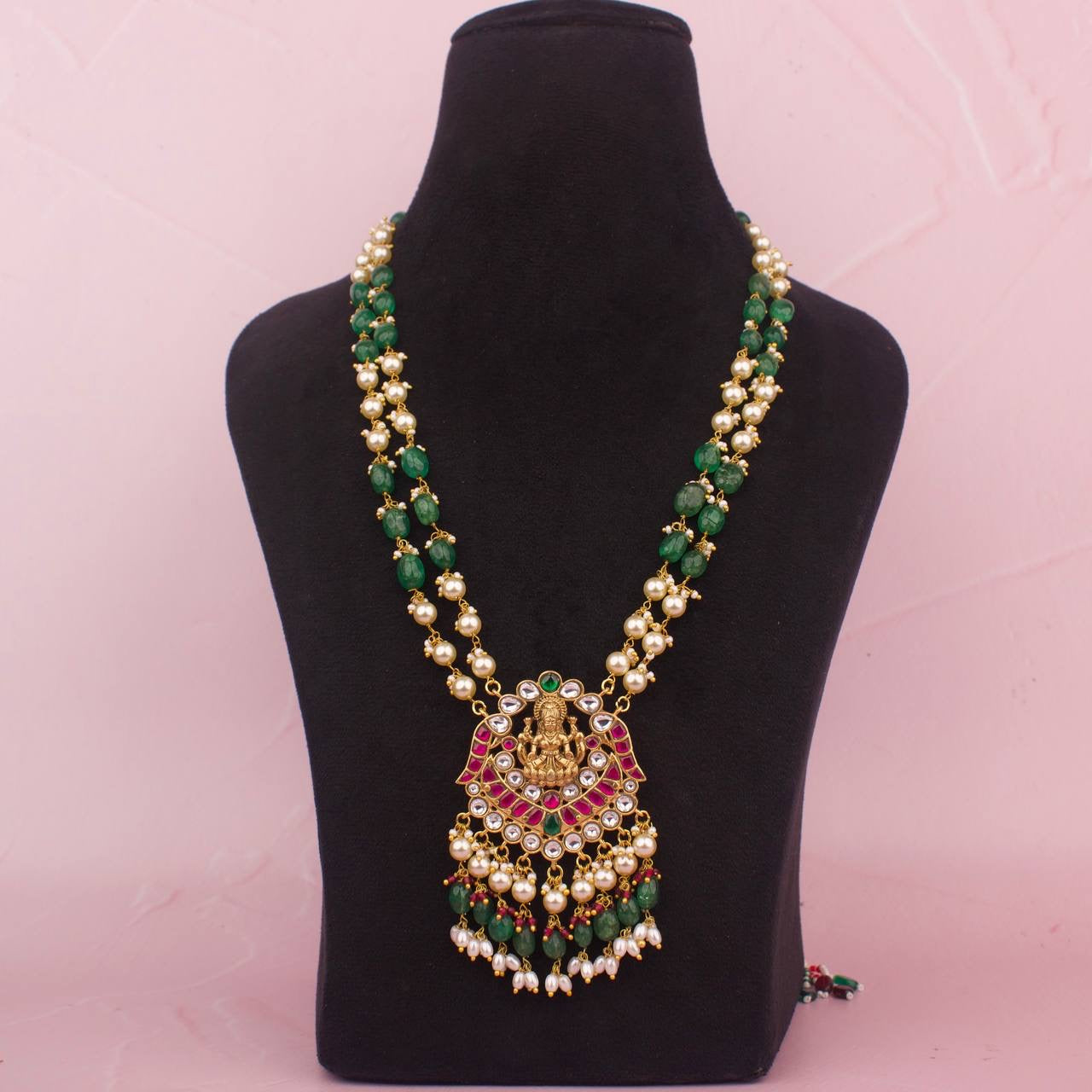 Laksmi Devi Design Jadau Kundan Beads Haram beads Hanging