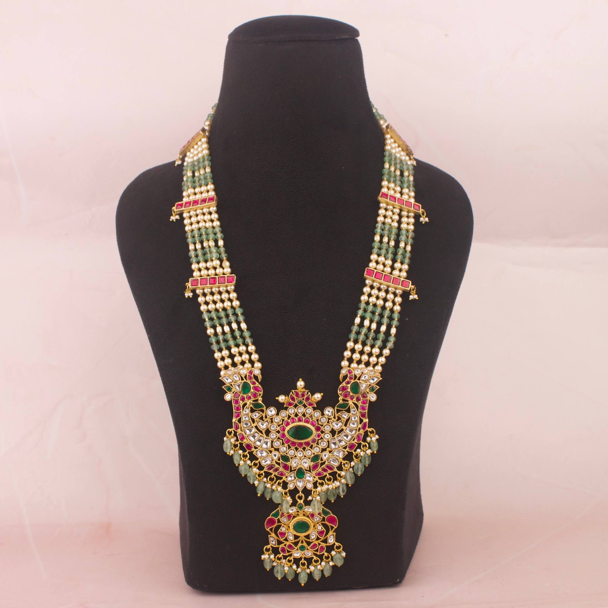 Glamorous Jadau Kundan Beads Mala - Stunning Beads Mala