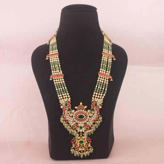 Glamorous Jadau Kundan Beads Mala - Stunning Beads Mala