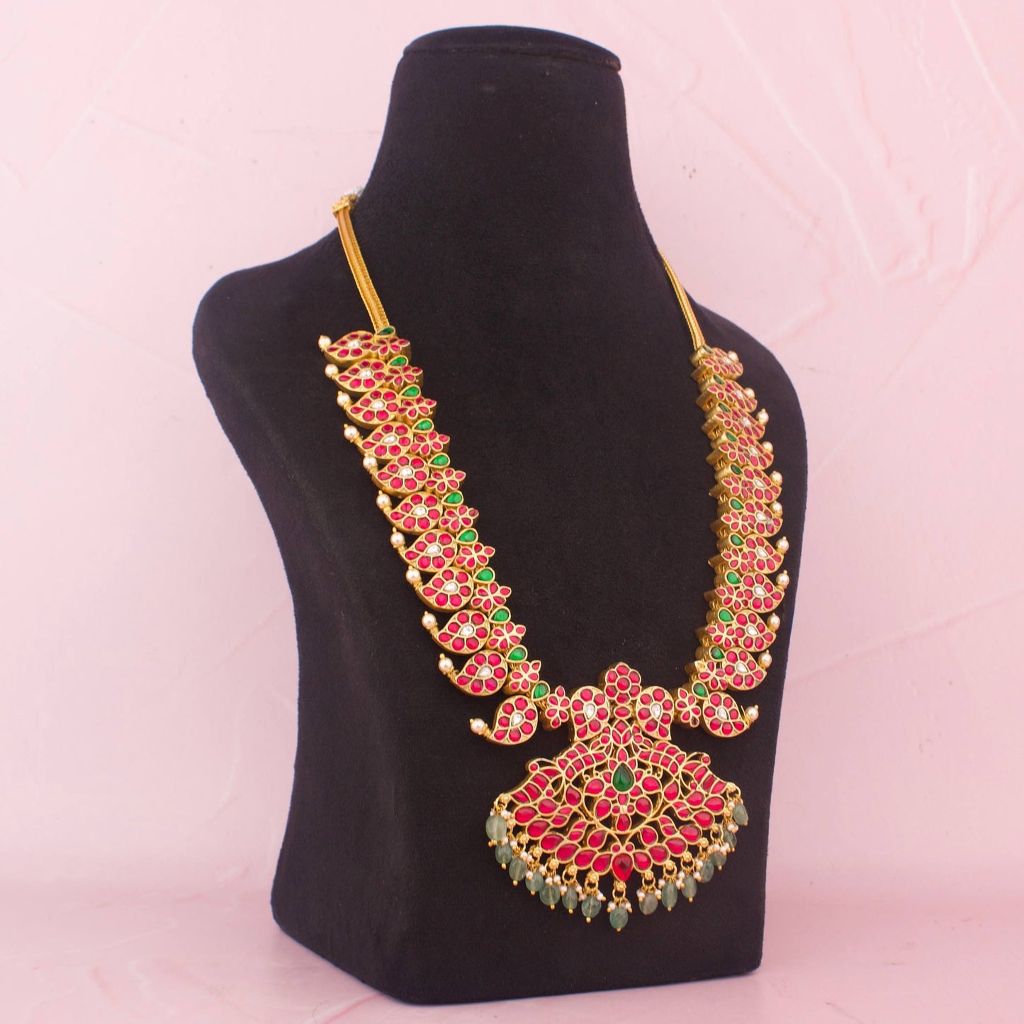 Designer 2-in-1 Jadau Kundan Mango Haram With Pendant