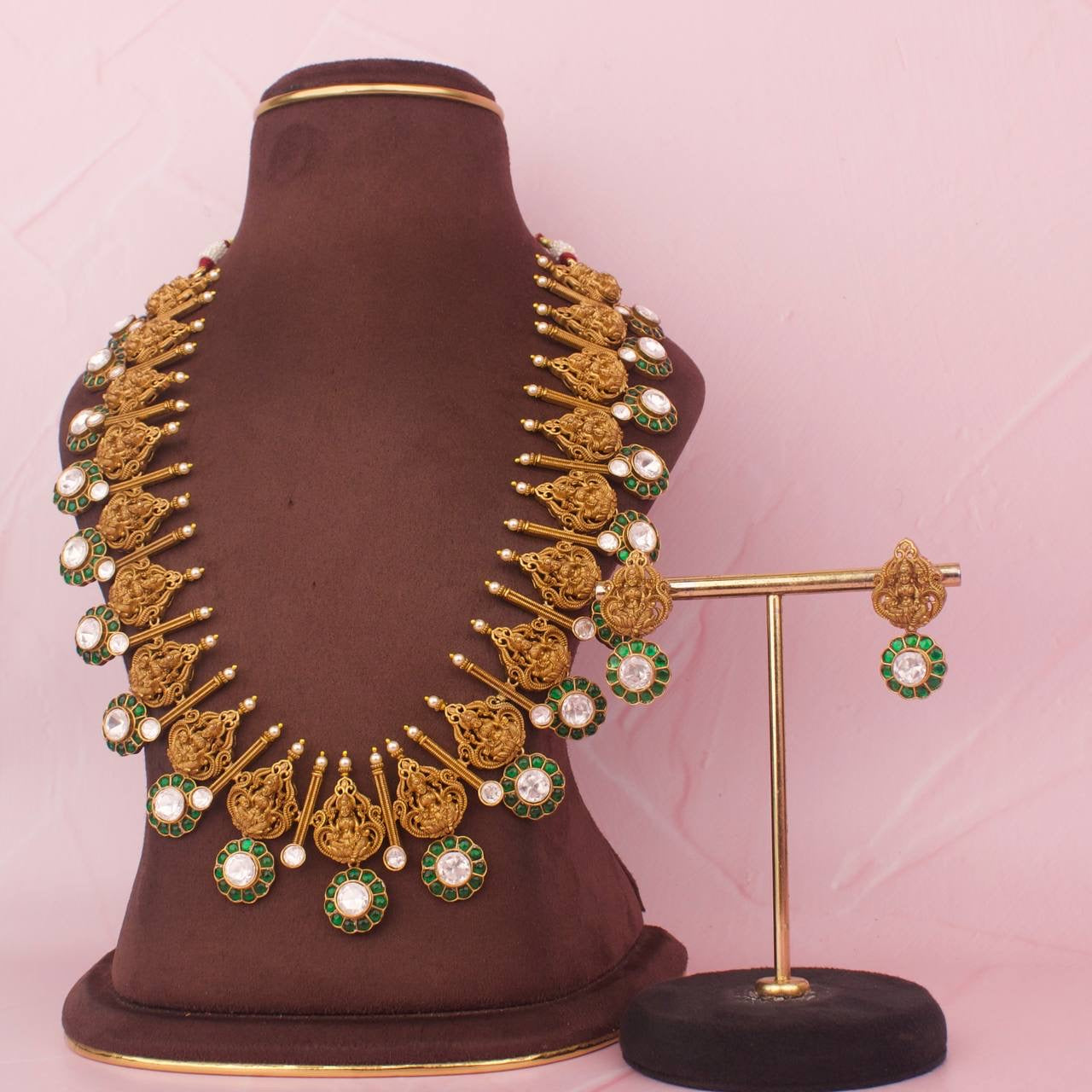 Traditional Bottu Mala Necklace In Kundan & Polki