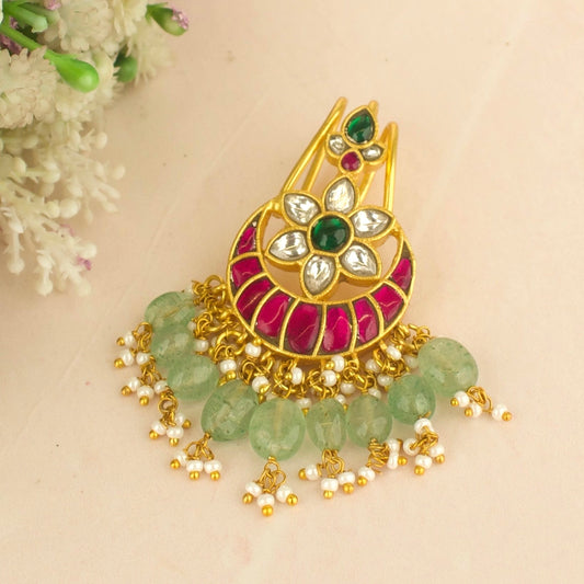 Floral Chandbali Design Jadau Kundan Locket