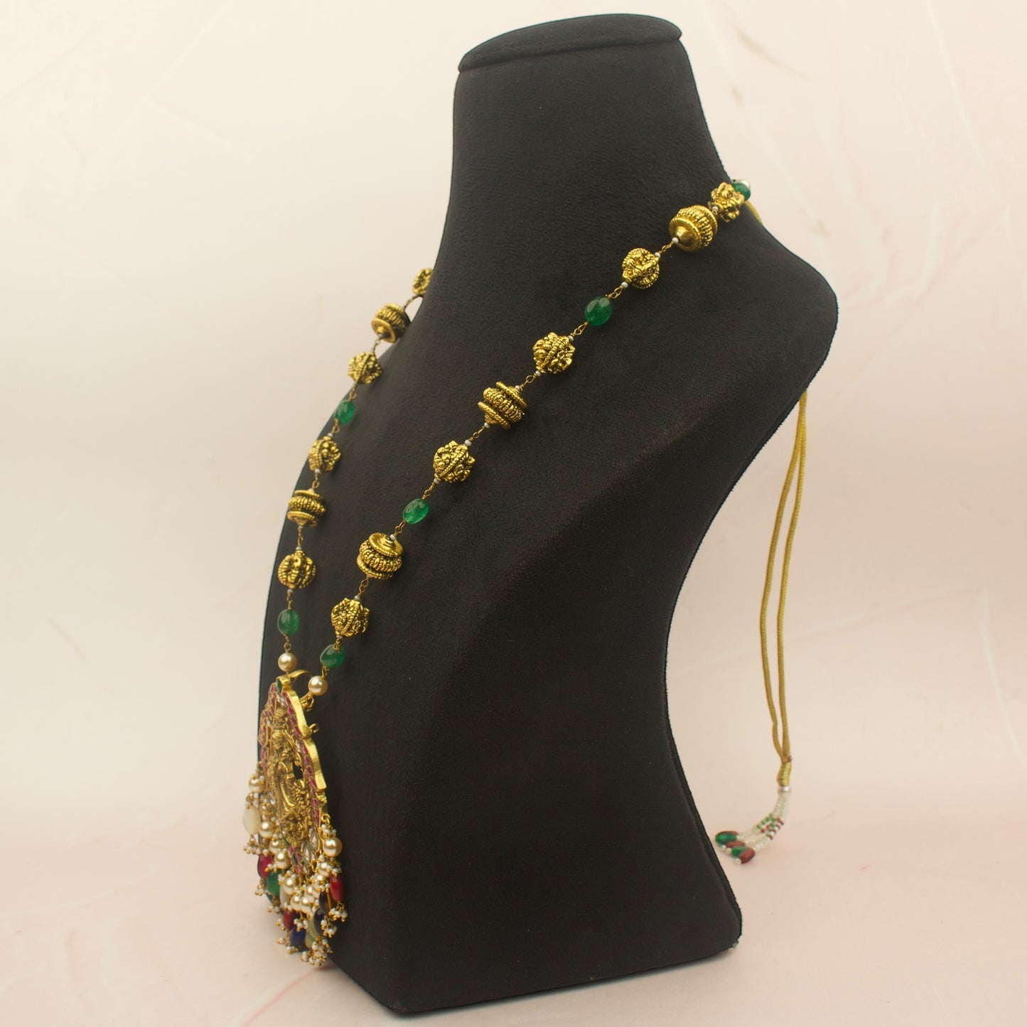 Divine Radhe Krishna Jadau Kundan Beads Mala