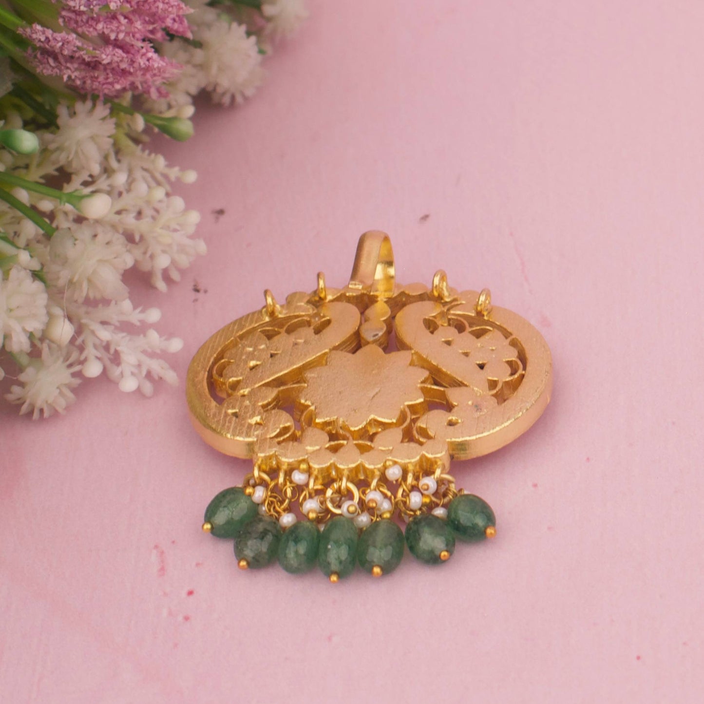 Peacock & Floral Design Jadau Kundan Locket