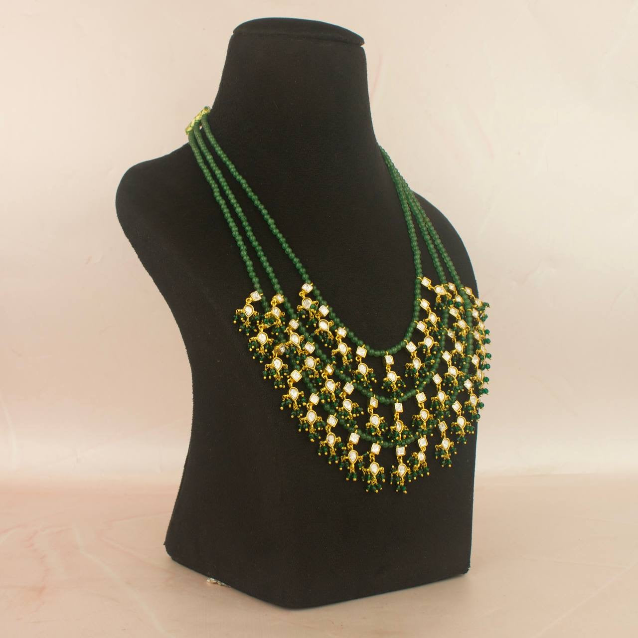 Sleek Step by Step Polki Beads Mala