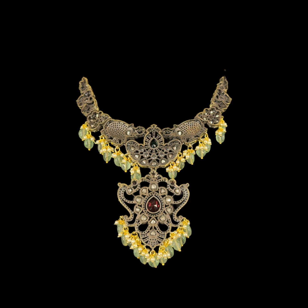 Victorian Diamond Necklace Set with intricate Motifs