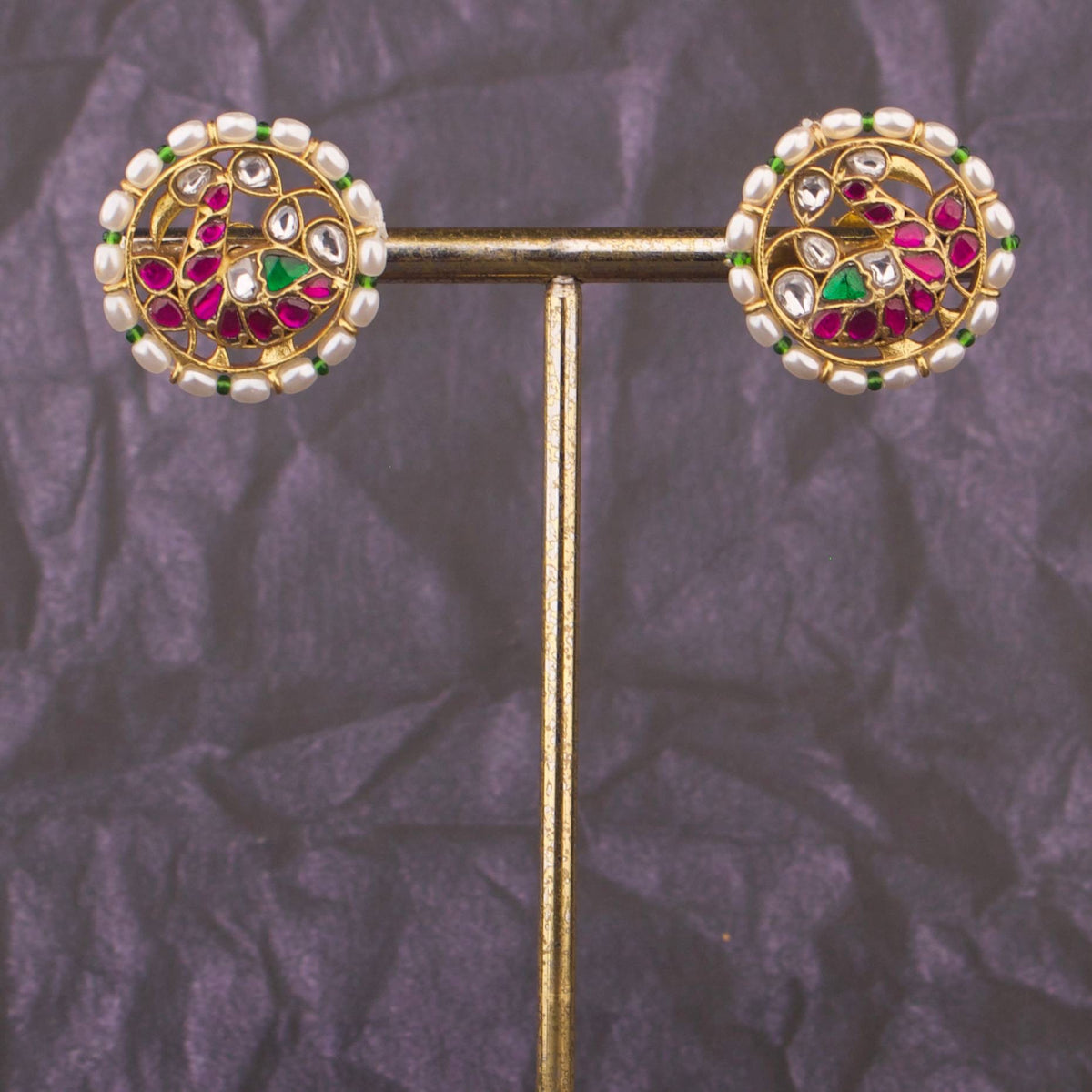 Stunning Jadau Kundan Stud Earrings