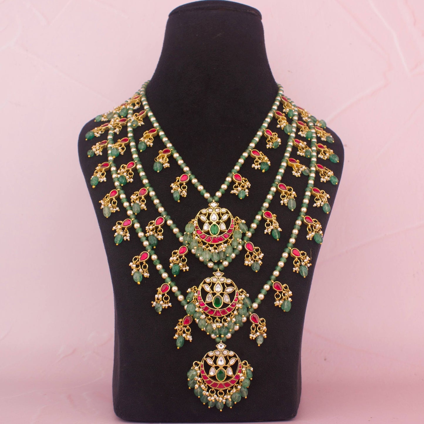 Jadau Kundan Grand Layer By Layer / 3 Lada Haram