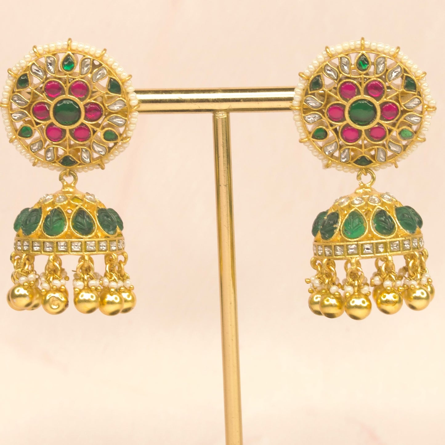 Bridal Jadau Kundan Jhumka Earrings (DJJ360)