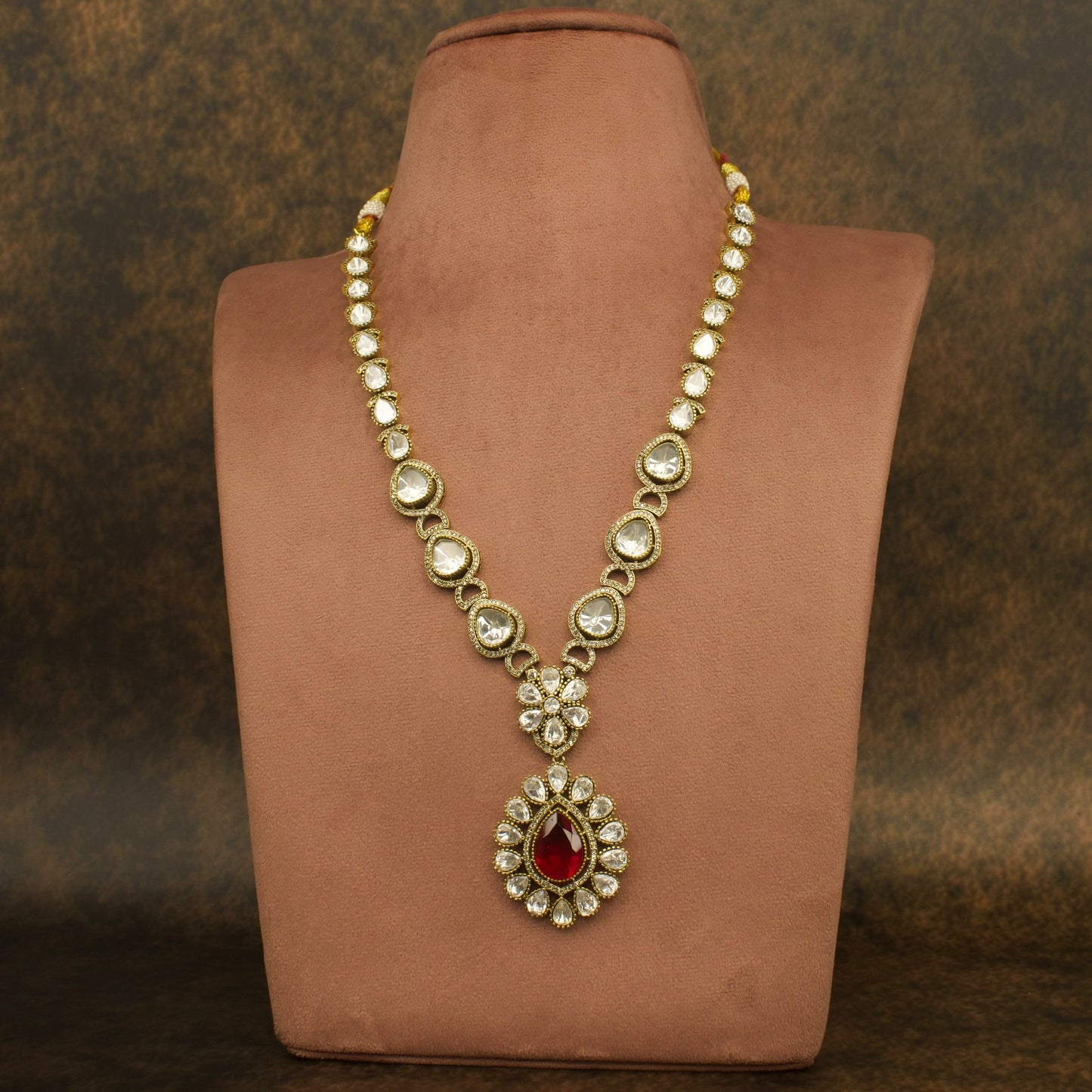 Nita Ambani Inspired Victorian Polki Necklace Set