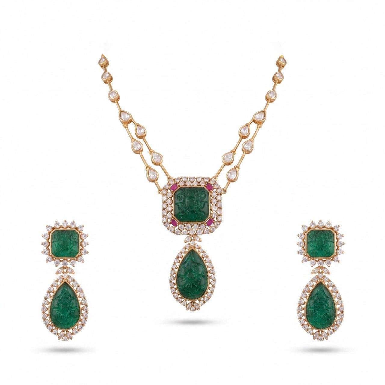 Antique Victorian Necklace Set With Earrings