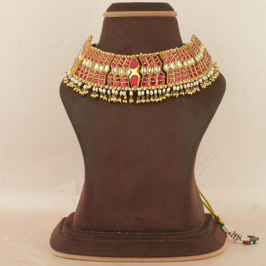 Grand Regal Design Jadau Kundan Choker with Beads