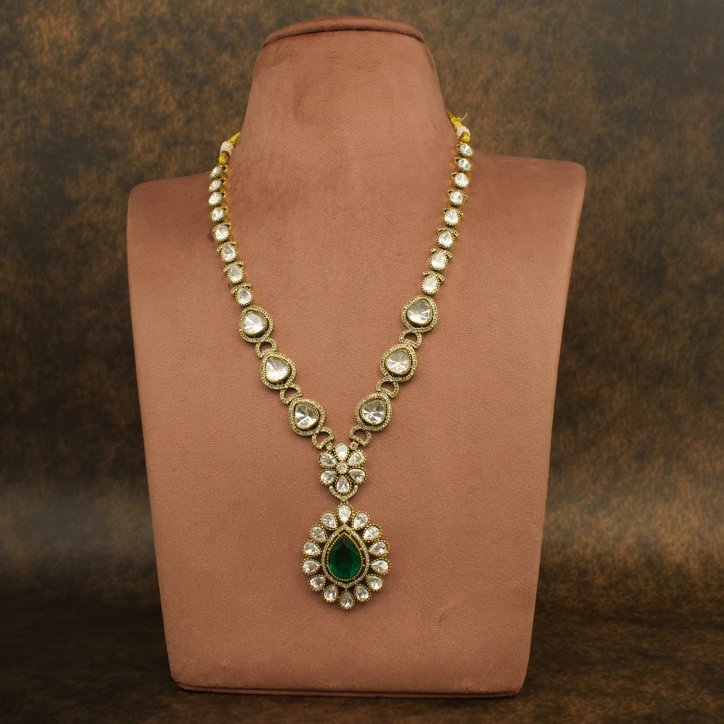 Nita Ambani Inspired Victorian Polki Necklace Set