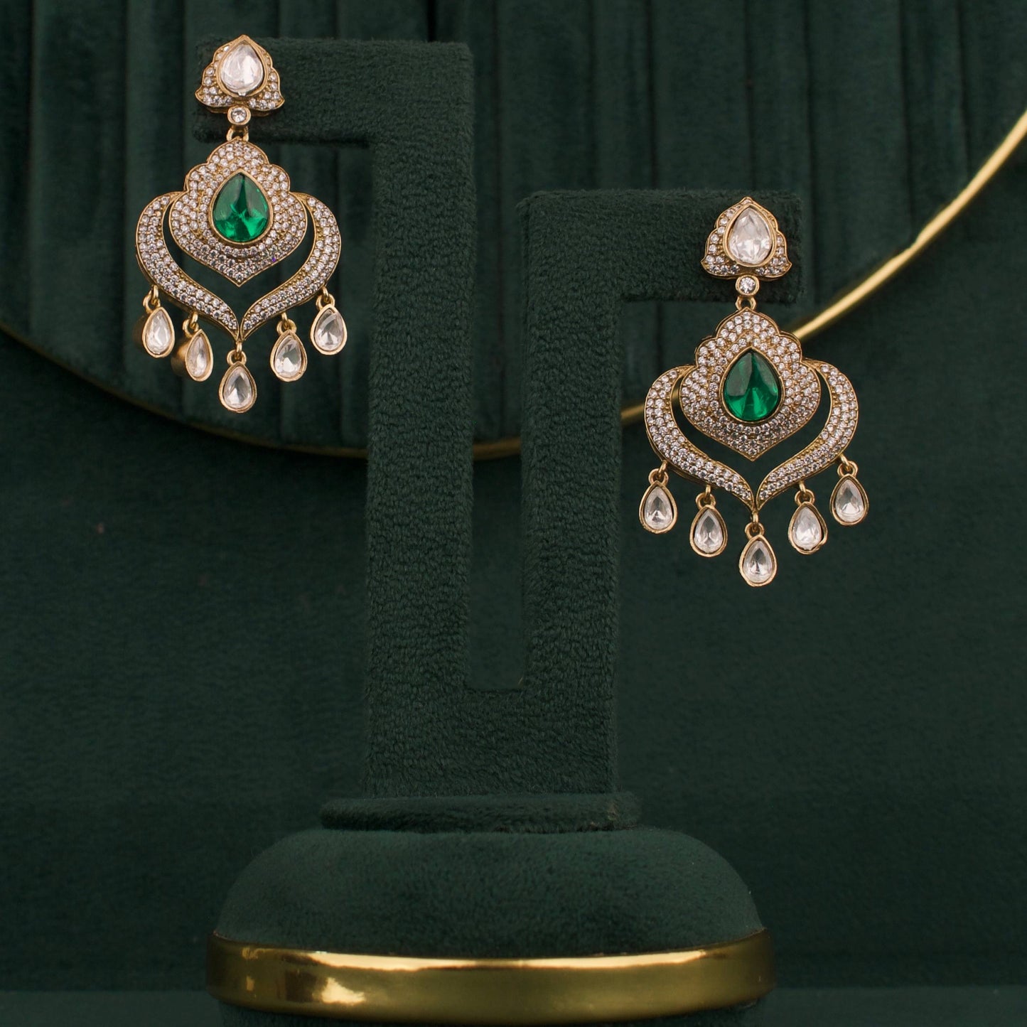 Bridal Victorian Polki Choker Set With Earrings And  Maangtika