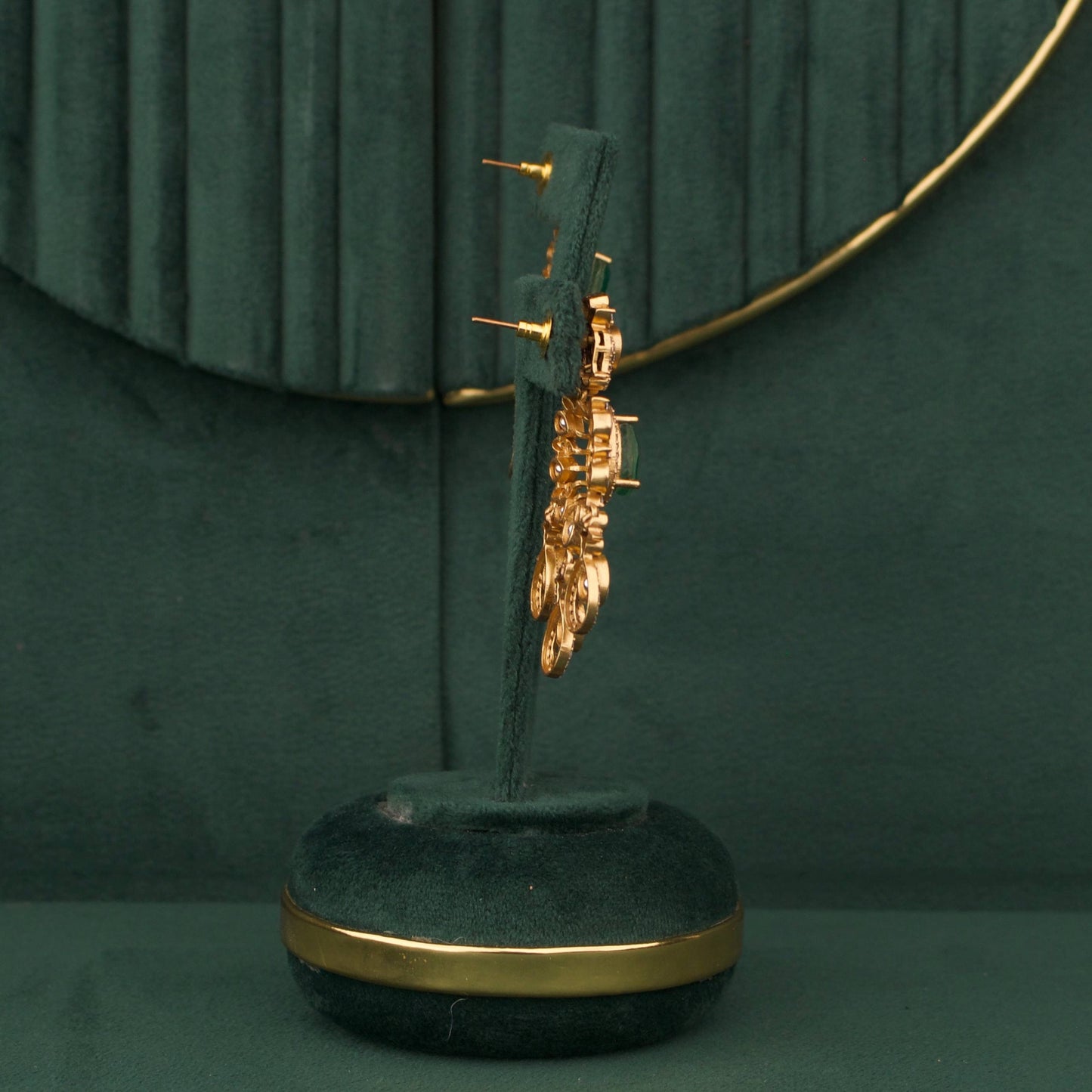 Victorian Polki Necklace Set with Layered Drops