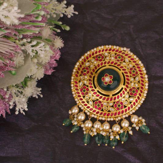 Dazzling Jadau Kundan Locket Latest Floral Design Swarovski Hanging