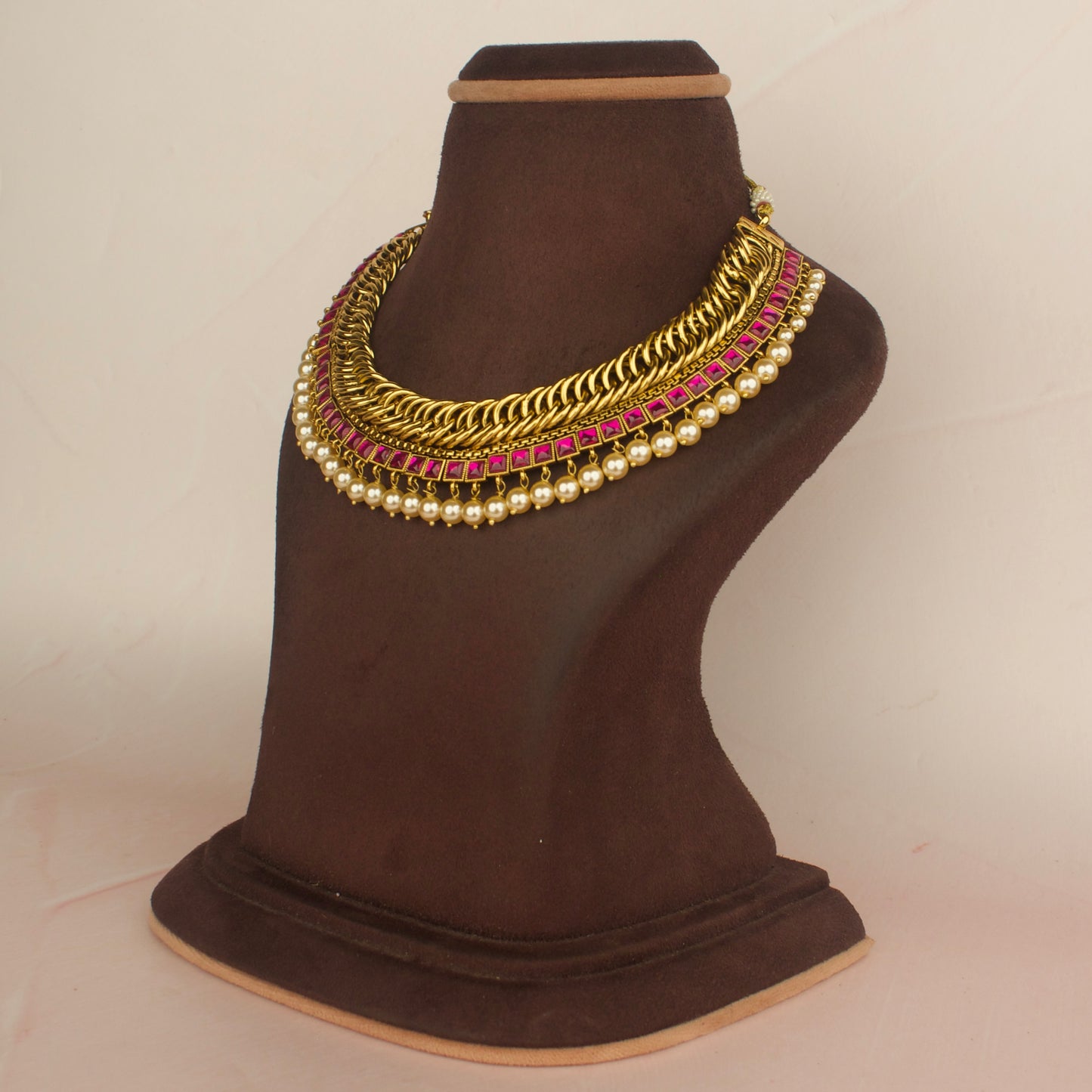 Regal Jalebi Necklace with Jadau Kundan Accents